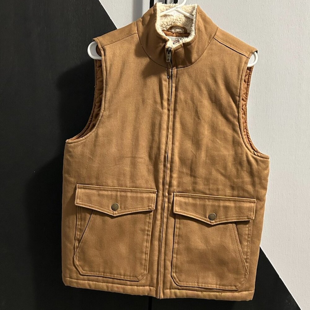 WP Weatherproof Men's Sherpa Collar Full-Zip Workwear Vest Size‎ S